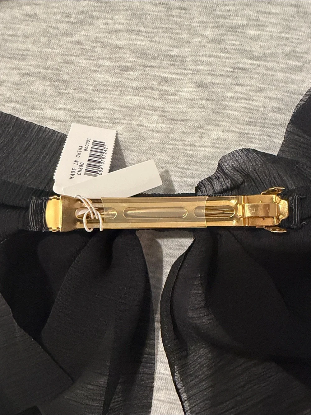 J. Crew Black Sheer Bow Hair Clip/NWT